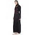 Beautiful Black A line Abaya with red stipes.